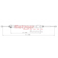 10.4525 METZGER Тросик, cтояночный тормоз