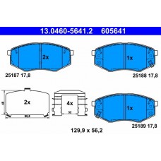 13.0460-5641.2 ATE КомплеК т гальмівних колодок, дискове гальмо