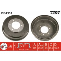 DB4351 TRW Гальмівний барабан