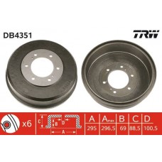 DB4351 TRW Гальмівний барабан