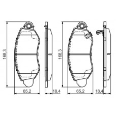 0 986 495 443 BOSCH Комплект гальмівних колодок дисковий гальм