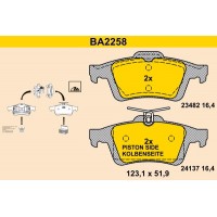 BA2258 BARUM Комплект гальмівних колодок дисковий гальм