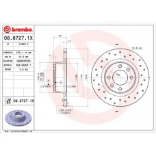 08.8727.1X BREMBO Гальмівний диск