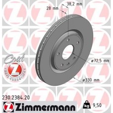 230.2384.20 ZIMMERMANN Гальмівний диск