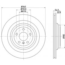 8DD 355 126-311 HELLA Гальмівний диск