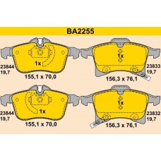 BA2255 BARUM Комплект гальмівних колодок дисковий гальм