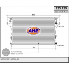 123.125 AHE Радіатор охолодження двигуна