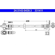 24.5143-0439.3 ATE Гальмівний шланг