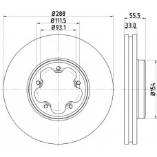 8DD 355 120-111 HELLA Гальмівний диск