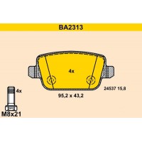 BA2313 BARUM Комплект гальмівних колодок дисковий гальм