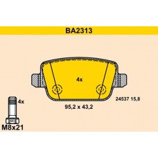 BA2313 BARUM Комплект гальмівних колодок дисковий гальм