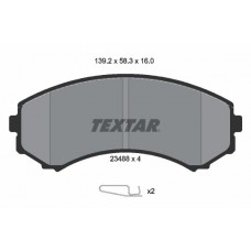 2348801 TEXTAR Комплект гальмівних колодок дисковий гальм