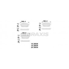 AB0107 BRAXIS Комплект гальмівних колодок дисковий гальм