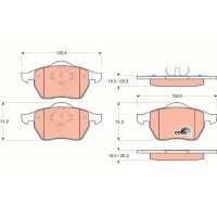 GDB1200 TRW Комплект гальмівних колодок дисковий гальм