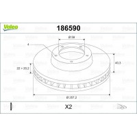 186590 VALEO Гальмівний диск