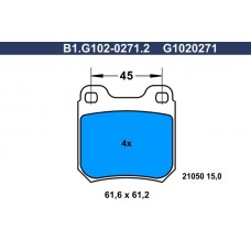 B1.G102-0271.2 GALFER Комплект гальмівних колодок дисковий гальм