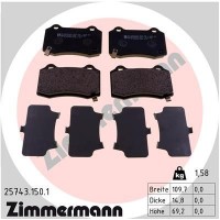 25743.150.1 ZIMMERMANN Комплект гальмівних колодок дисковий гальм