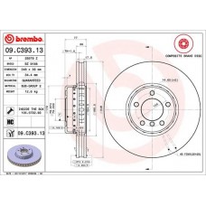 09.C393.13 BREMBO Гальмівний диск