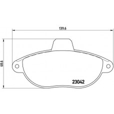 P 23 072 BREMBO Комплект гальмівних колодок дисковий гальм