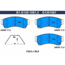 B1.G120-1081.2 GALFER Комплект гальмівних колодок дисковий гальм