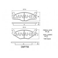 DBP756 DANAHER Комплект гальмівних колодок дисковий гальм
