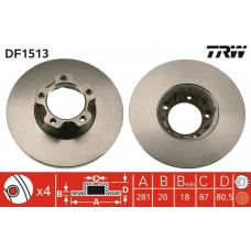 DF1513 TRW Гальмівний диск