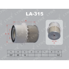 Повітряний фільтр LYNXauto LA-315