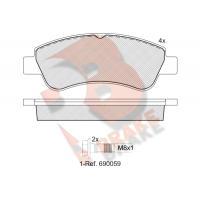 RB1388-701 R BRAKE Комплект гальмівних колодок дисковий гальм