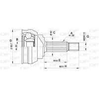 CVJ5158.10 OPEN PARTS Шарнирный комплект, Привідний вал