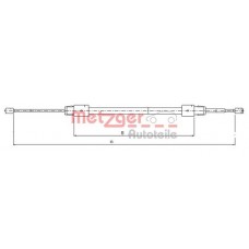 10.9323 METZGER Тросик, cтояночный тормоз
