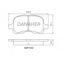DBP1302 DANAHER Комплект гальмівних колодок дисковий гальм