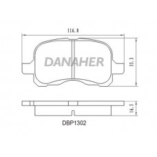 DBP1302 DANAHER Комплект гальмівних колодок дисковий гальм