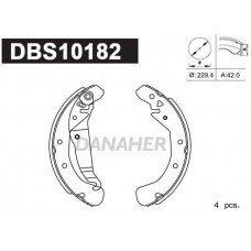 DBS10182 DANAHER Комплект гальмівних колодок