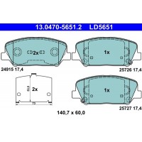 13.0470-5651.2 ATE КомплеК т гальмівних колодок, дискове гальмо