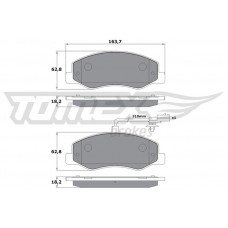TX 16-49 TOMEX Brakes Комплект гальмівних колодок дисковий гальм
