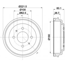 8DT 355 302-451 HELLA PAGID Гальмівний барабан