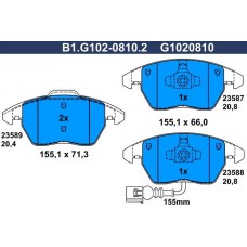 B1.G102-0810.2 GALFER КомплеК т гальмівних колодок, дискове гальмо
