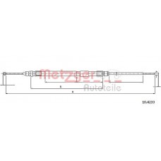 10.4233 METZGER Тросик, cтояночный тормоз