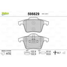 598829 VALEO Комплект гальмівних колодок дисковий гальм
