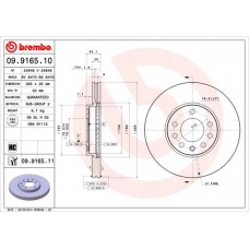 09.9165.11 BREMBO Гальмівний диск