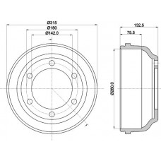 8DT 355 300-211 HELLA PAGID Гальмівний барабан