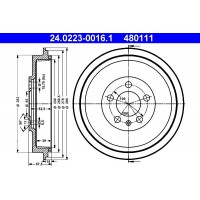 24.0223-0016.1 ATE Гальмівний барабан