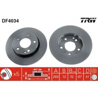DF4034 TRW Гальмівний диск