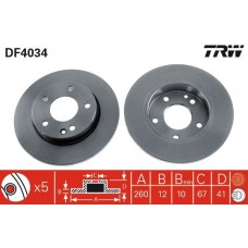 DF4034 TRW Гальмівний диск