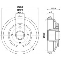 8DT 355 302-931 HELLA PAGID Гальмівний барабан