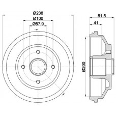 8DT 355 302-931 HELLA PAGID Гальмівний барабан
