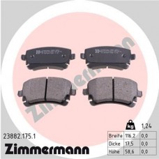 23882.175.1 ZIMMERMANN Комплект гальмівних колодок дисковий гальм