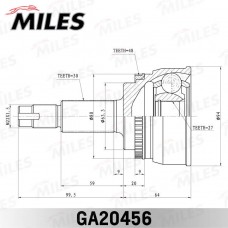 GA20456 MILES Шарнирный комплект, Привідний вал