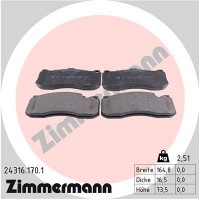 24316.170.1 ZIMMERMANN КомплеК т гальмівних колодок, дискове гальмо