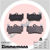 23694.165.1 ZIMMERMANN Комплект гальмівних колодок дисковий гальм